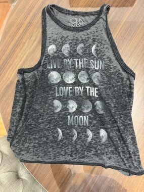 Chaser Black Burnout Moon Phase Tank Top